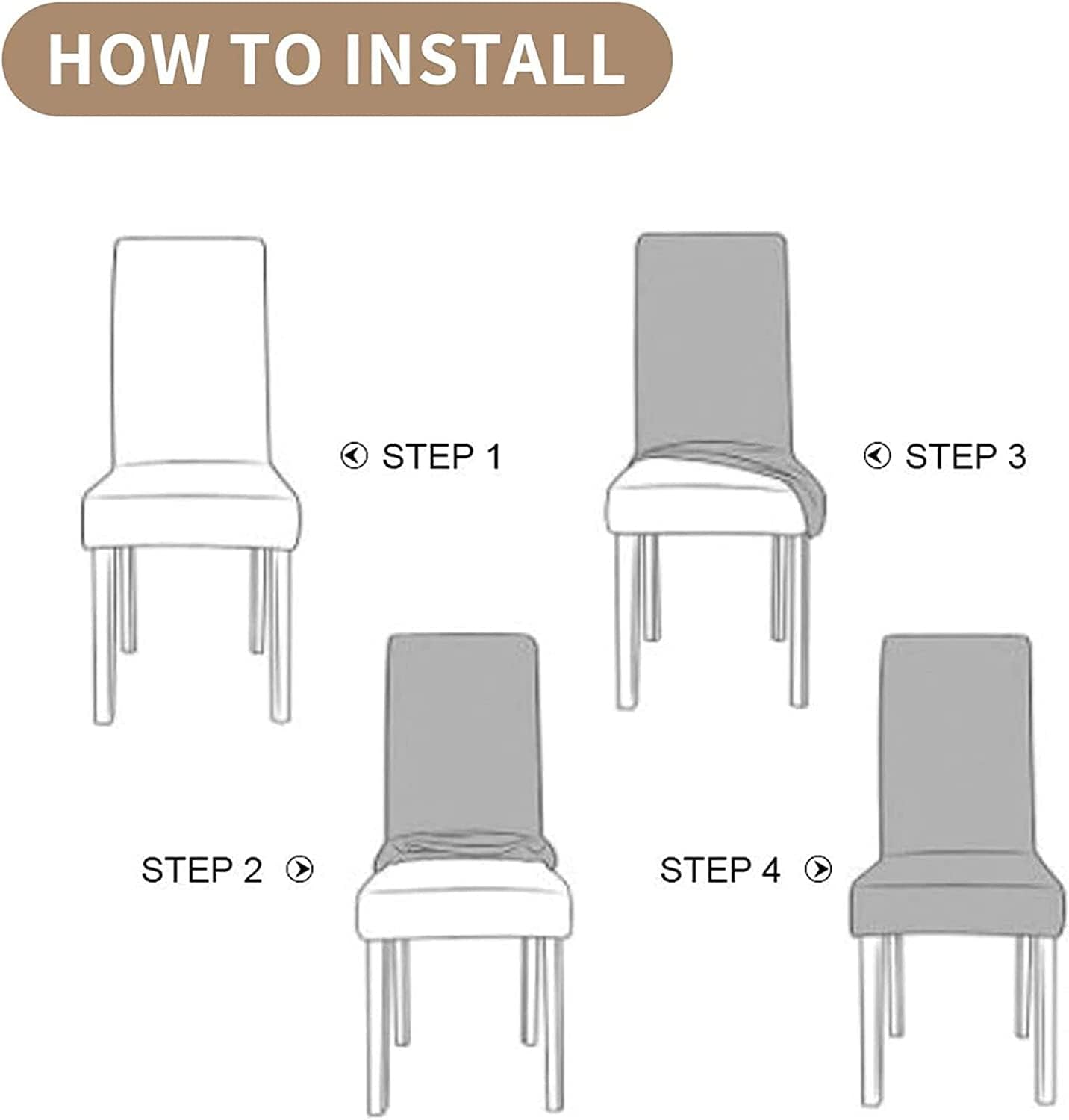 Luxury Velvet Dining Chairs Slipcovers Stretch Chair Covers Super Soft High Back Chair Protectors for Dining Room Kitchen Hotel (Color : Stone Blue, Size : Set of 6)
