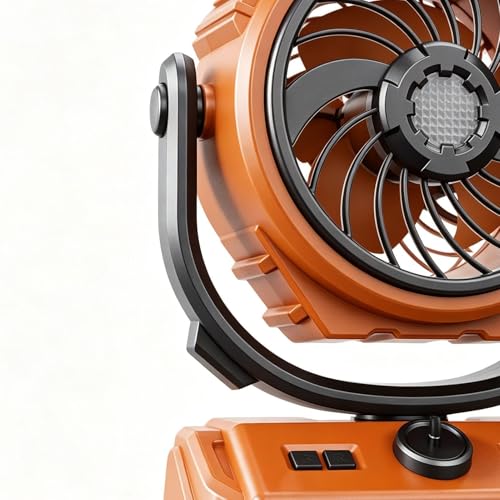 Ventilador de camping portátil recargable que elimina el calor en tu tienda con oscilación 8