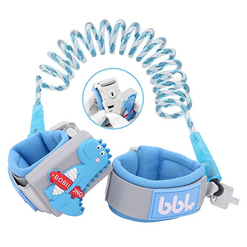 Anti Lost Wrist Link - Toddler Wrist Leash for Kids Child Safety Wristband Reflective Upgraded 2019 Version with Lock Cover - 4.92 ft (3D Silicone Dragon)