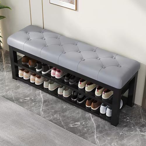 Banc à chaussures rembourré pour optimiser l'espace de votre couloir