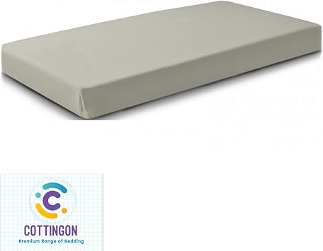 1 PC Cot Size 30 x 75 Fitted Sheet, 100% Egyptian Cotton, Abalone Grey