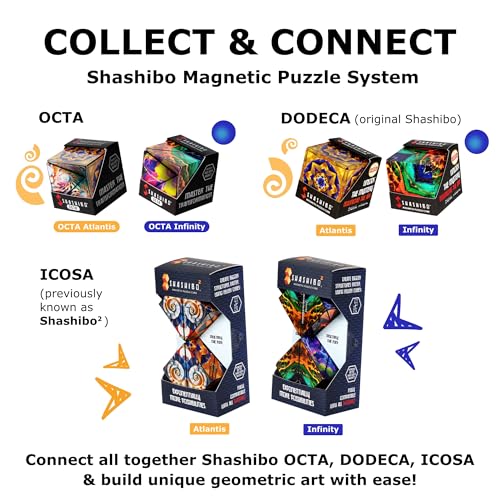 Image of Shashibo DODECA Magnetic Puzzle Cube, Sensory Fidget Toy for Adults & Kids, Stress Relief Fidget Toy for All Ages, Cool Fidget Toys for Desk, Shape Shifting Box, 100+ Possible Shapes