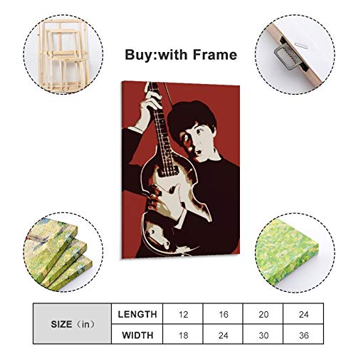 laoyinbi Paul Mc-Cartney Poster décoratif sur toile style rétro 40 x 60 cm - Les Beatles, Paul McCartney, John Lennon, RIngo Starr, George Harrison laoyinbi Paul Mc-Cartney Poster décoratif sur toile style rétro 40 x 60 cm – Image 3