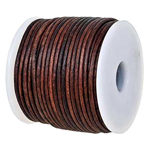 Genique GQ-V3-1.5-25 Real/Genuine Round Leather Cord For Jewelry Making, Leather String For Necklace cover