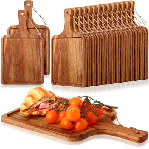 Tabla de cortar rectangular de madera de acacia 16 piezas miniatura 1