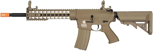 Lancer Tactical Gen 2 KeyMod M4 Evo Airsoft AEG Serie de núcleo de rifle de 10 pulgadas (sin batería y cargador) (bronceado)