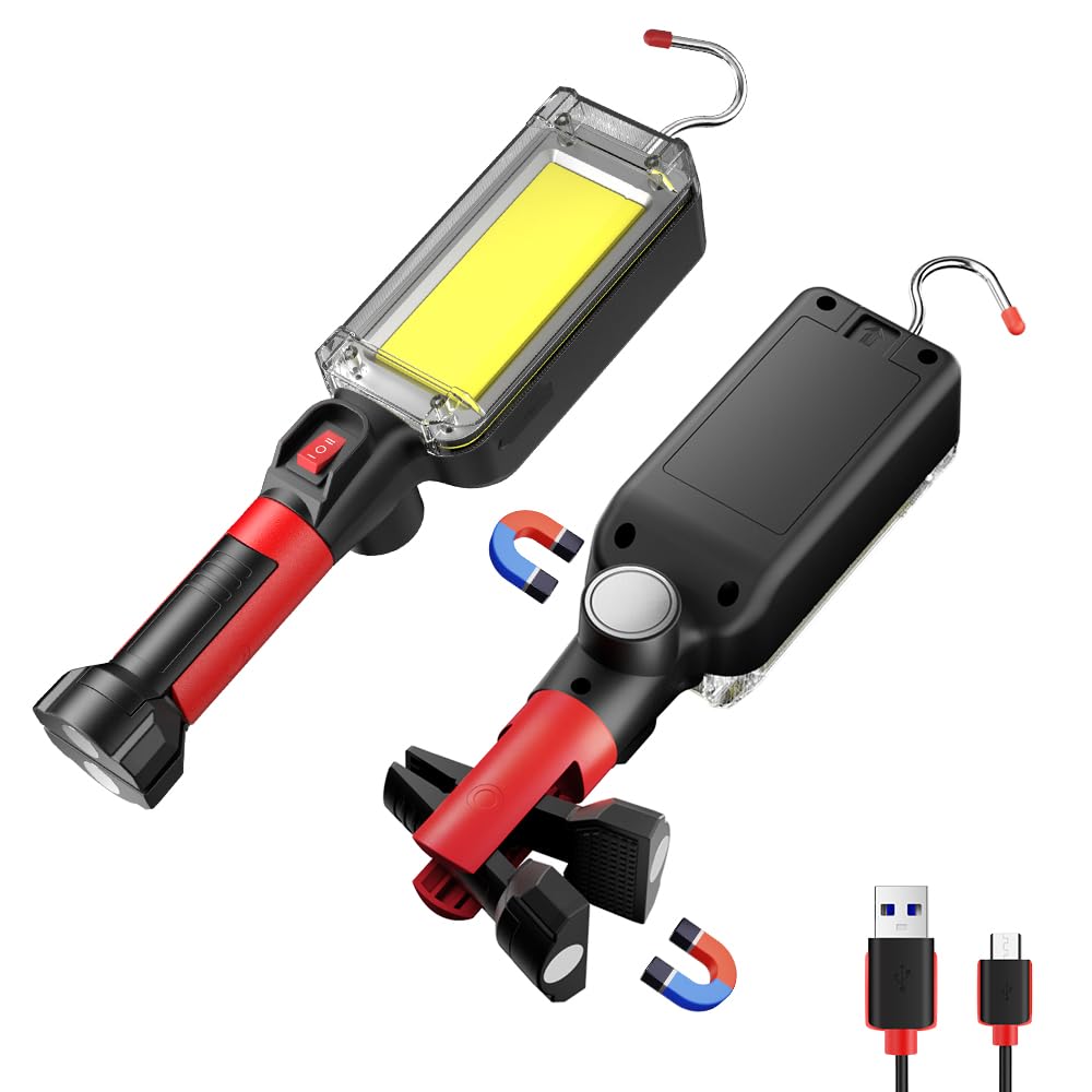 Rechargeable COB LED Work Light - Magnetic Hands-Free Trouble
