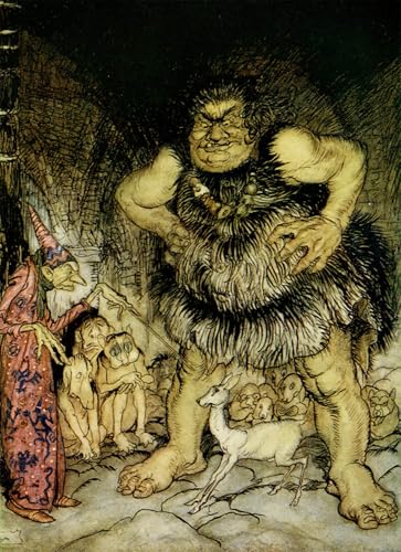 Tableau moderne salon et chambre art mural Arthur Rackham grande toile 60x90