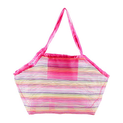 Cucudy Malha Bolsa de praia Sacolas de praia extra grandes e sacola Mochila Brinquedos Toalhas Sand