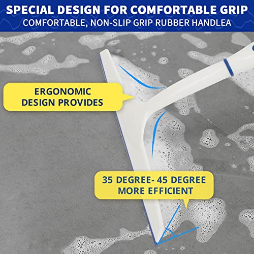 Celox 3 Pack Window Squeegee Kit, Streak Free Rubber Squeegee For Shower, Window, Glass, Door, Car Windshield And 5 Pack Kitchen Scrub Brush Set With Ergonomic Handle,Deep Cleaning Brushes #TOP3