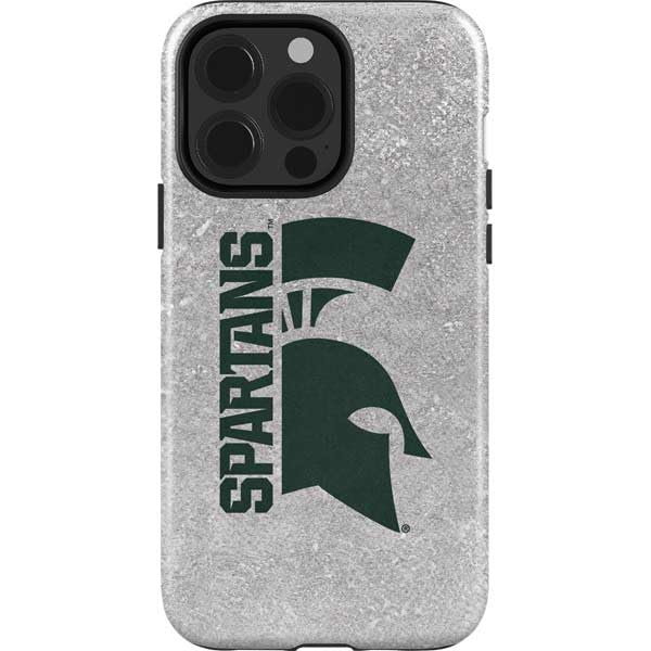 Skinit Impact Phone Case Compatible with iPhone 15 Pro - Officially Licensed Michigan State University Spartans Half Logo Design