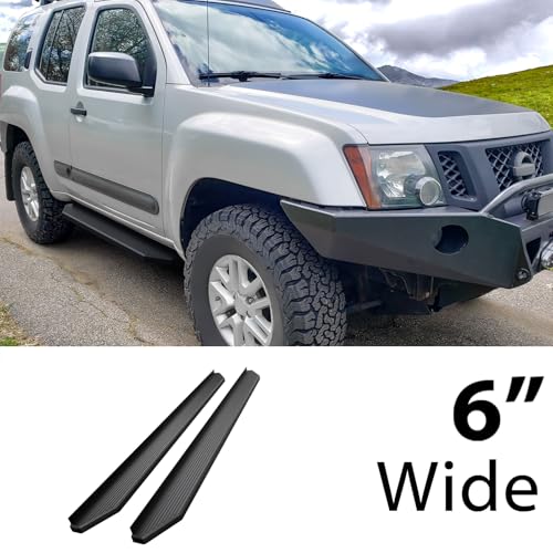 Estribos HD Ridez estilo plano 6" negros para Nissan Xterra 2005-2015 miniatura 2