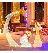 FANTASK Weihnachtsengel Beleuchtet - 150cm Große Dekofigur Mit 100 LED