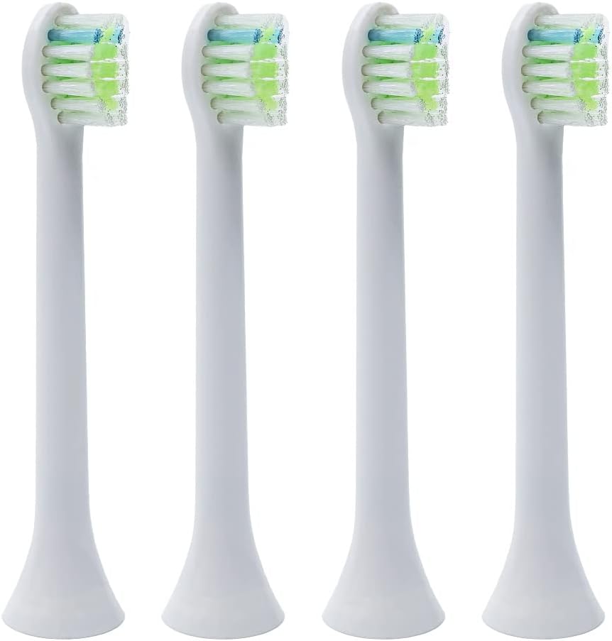 Replacement Compact Brush Heads, Compatible with Philips Sonicare Diamond Clean Toothbrush - 4 Pack