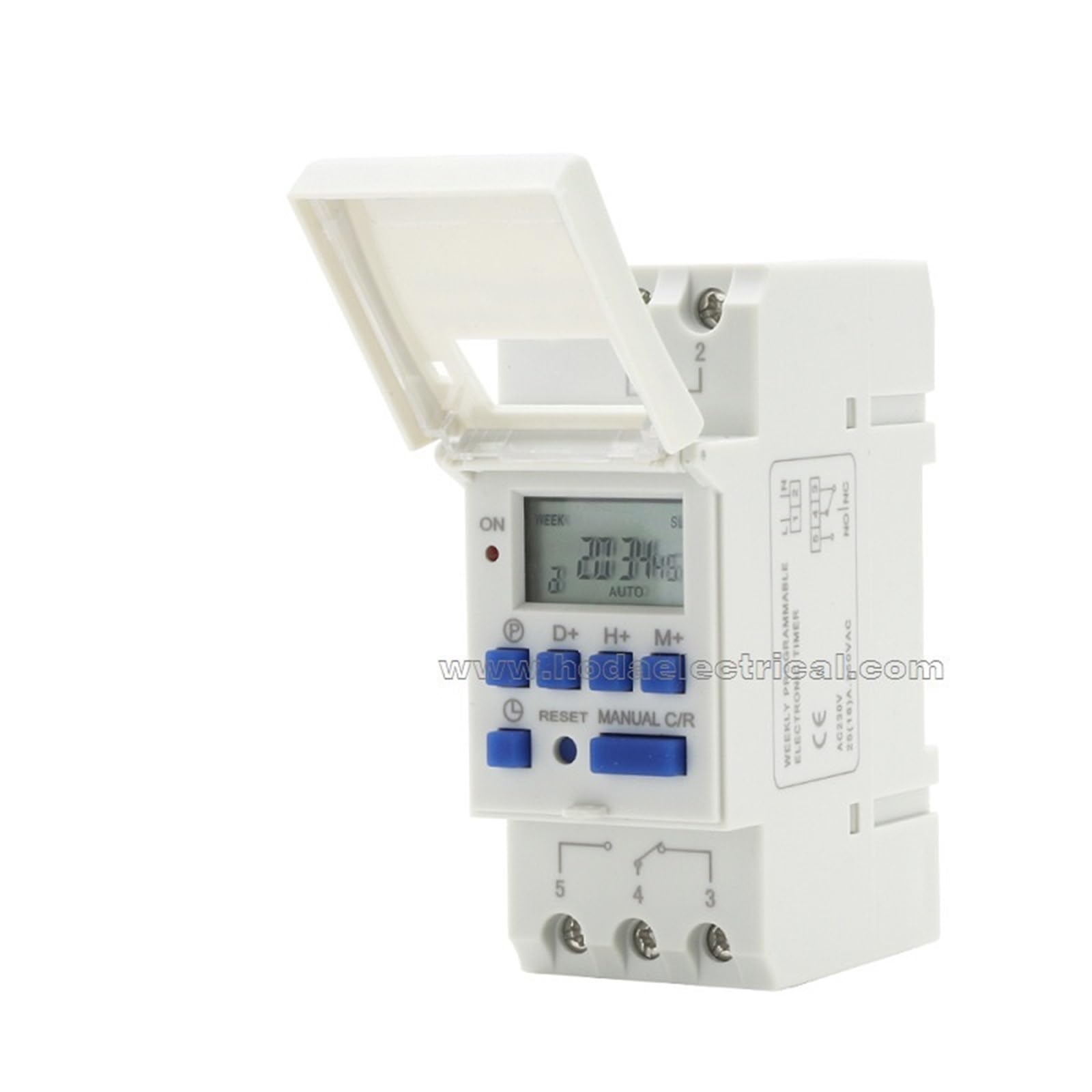VDOQTLJT AHC15A THC15A 24-Hours/Weekly Programmable Din Rail Digital Time Switch 12V 24V LCD Display time Relay 220/240V(DC12V)