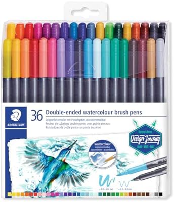STAEDTLER Caneta Pincel - 36 Cores - 3001 TB36 - Caneta Ponta Dup...