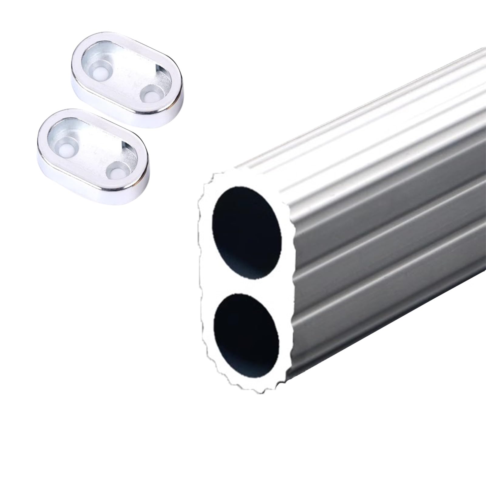 Pxamortel Silver Wardrobe Rail, Clothes Rail Pole Wardrobe Rail Oval Closet Rods For Hanging Clothes, Aluminium Clothing Hanger Storage Pole, Heavy Duty Wardrobe Tubes(,70Cm/2.3Ft)