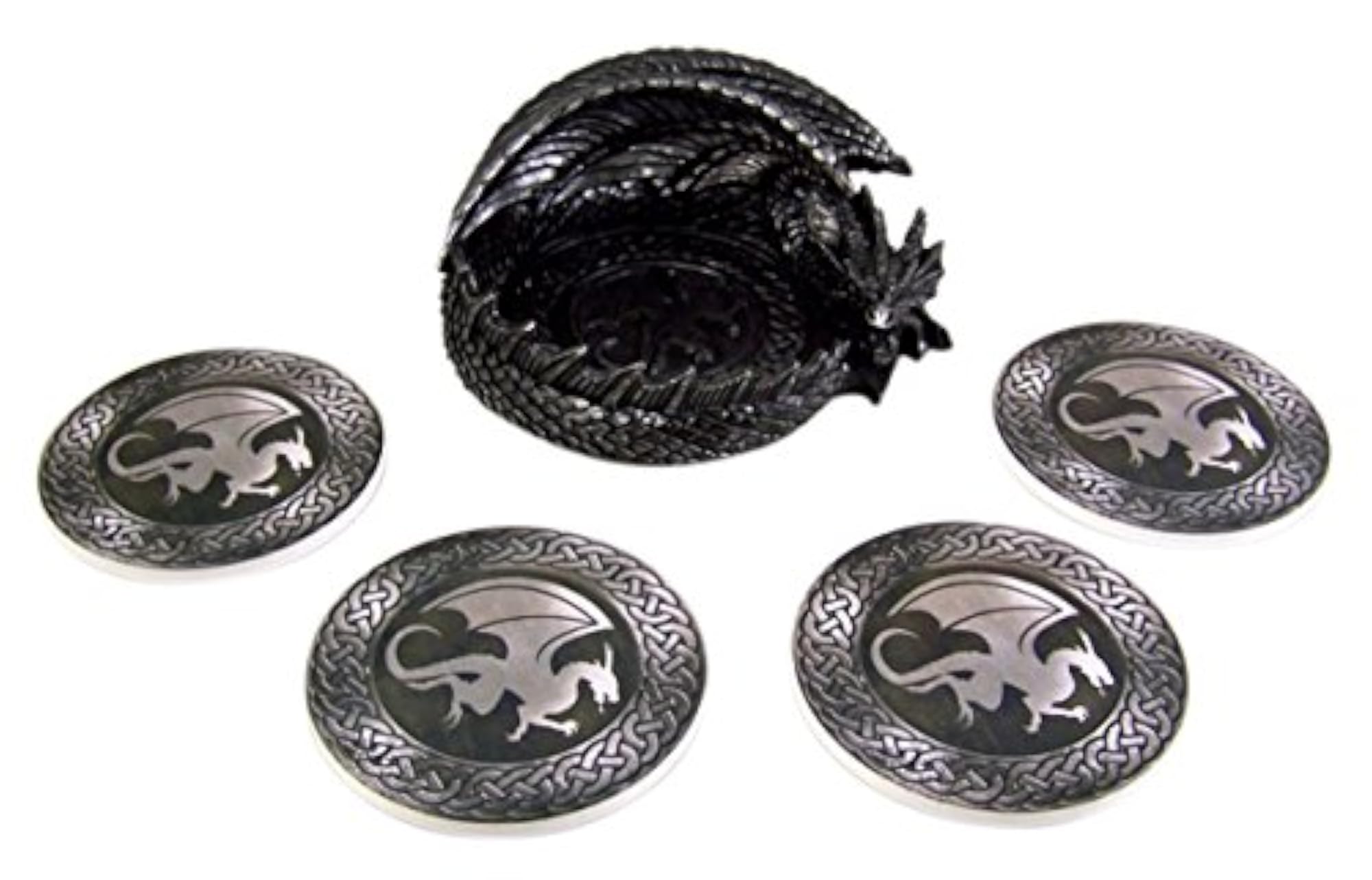 Coaster Holder with 4 Coaster Set, Decorative Storage