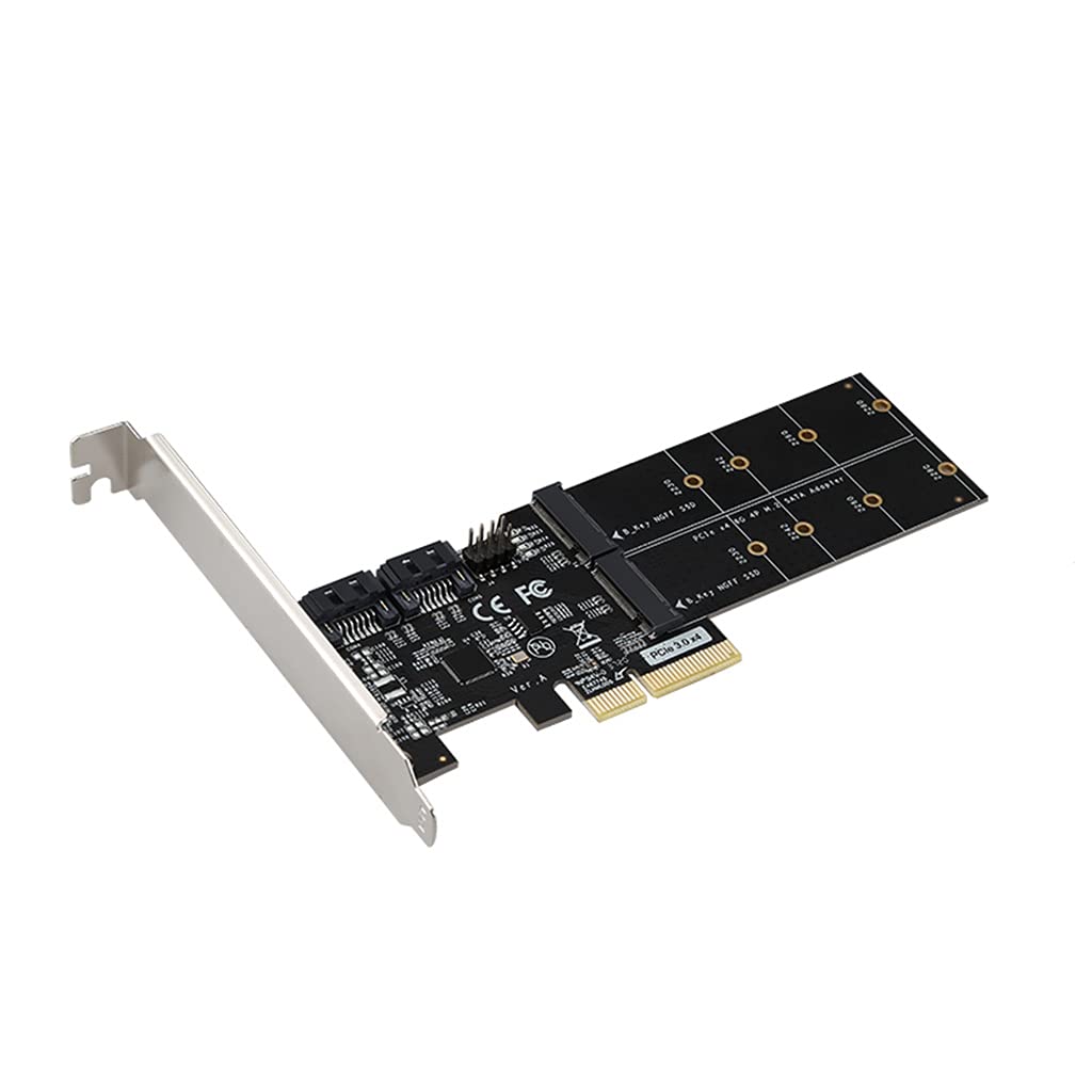 PCIe3.0 X1 X4 dla M.2 SATA SSD na PCIe X1 konwerter karty adapter z 2xM2 2xSAT