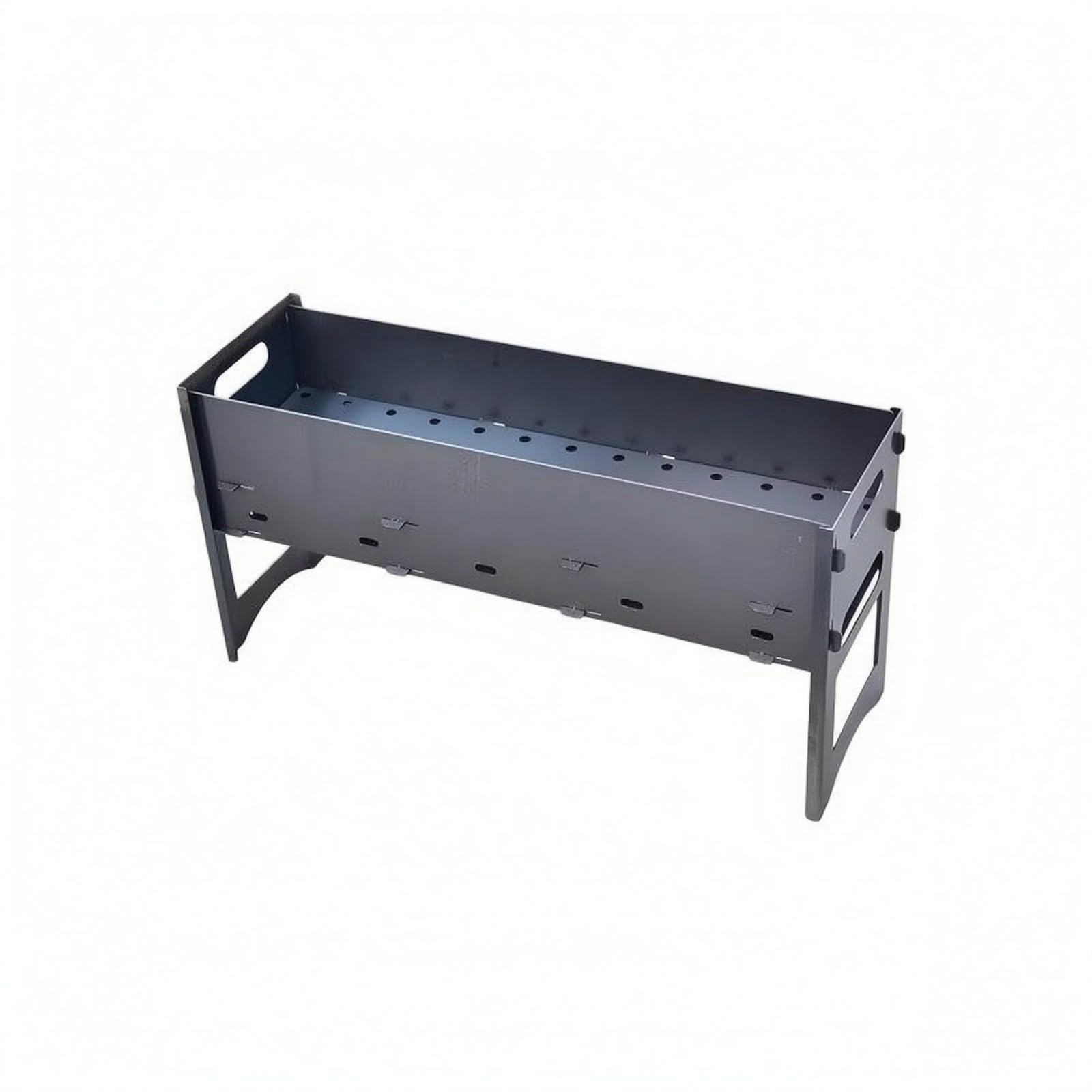 kowaku Grill Portatile da Esterno Barbecue Griglia Braciere Rettangolare Pieghevole con Pannelli Corpo in Metallo Maniglie Laterali per Trasporto Leggero, Grande 60cm