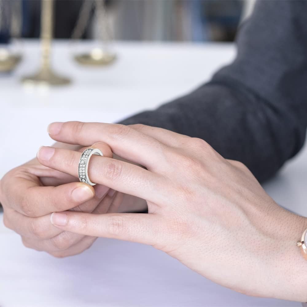 Love Rings with Gold Plated for Women Friendship Rings CZ Stainless Steel Gold/Silver Wedding Engagement Wedding Bands with Jewelry Gifts Box