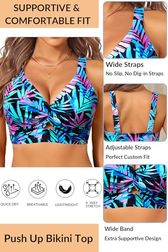 Image of Women's Bikini Top - Supportive Swimsuit for Large Bust - 2025 Cut Out Twist Swim Top