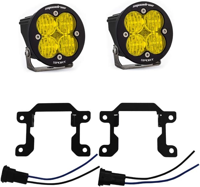 Baja Designs Squadron-R Sport Fog Pocket Kit - Compatible with Ford Fiesta, Fusion, Focus, Transit, Mustang - Subaru BRZ, Forester, Legacy, WRX, Crosstrek, Impreza, Outback WRX (Wide Cornering; Amber)