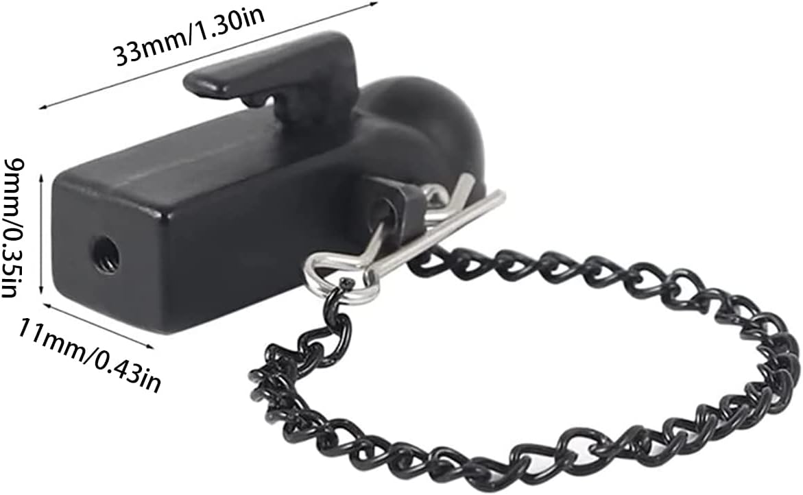 Climbing car Trailer Attachment kit Metal Hitch Trailer Hook Ball Buckle Simulation Link Component Compatible with 1/10 Scale RC Crawler Car, Black