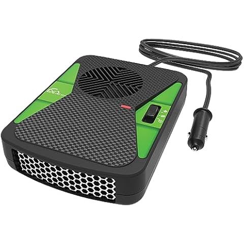 Travel Time 12V Heater Fan, 230w - Universal for Most Vehicles, Dual Heat & Fan, Truck & Car Heater, Portable Heater, Includes Mounting Accessories Cover