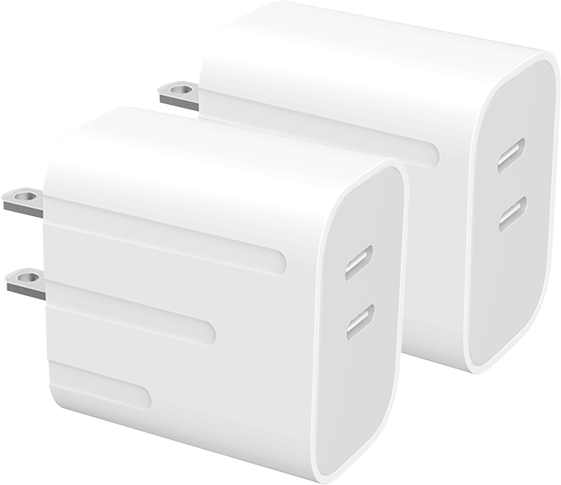 2 Pack USB C Charger Block Fast Charging 20W Type C Chargers Power Adapter for i Phone 16/15/14/13/12/12 Pro Max/11/Xs Max/XR/X/iPad Pro/AirPods/Galaxy S24 Ultra/S23/S22/S21/S20 (White-2c)