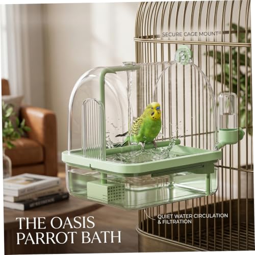 Baño para pájaros interior automático contra el estrés de los loros 5
