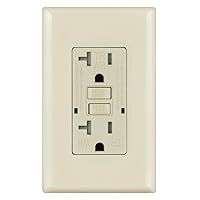 Vista 21 de Micmi Ivory gfci Outlet WR - Receptáculo TR resistente a la intemperie, resistente a manipulaciones con indicador LED, placa de pared sin tornillos