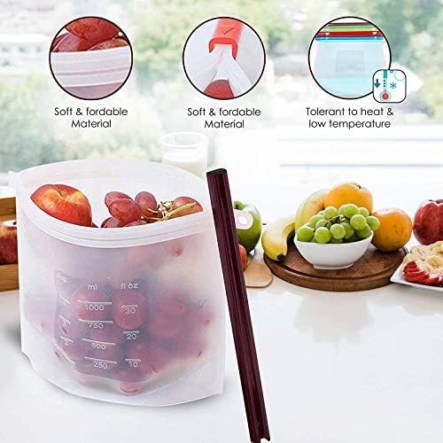 ALCIONO Silicone Reusable Food Bag, Eco-Friendly Airtight Seal Food Fresh Preserving Bag for Sandwich Vegetables, Fruit - Image 4