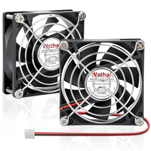 Wathai 2 ventiladores de refrigeración sin escobillas 8025 de 48 V y 80 mm CC de 80 x 80 x 25 mm para enrutadores de red, interruptores, módulos de control industrial, solución de refrigeración