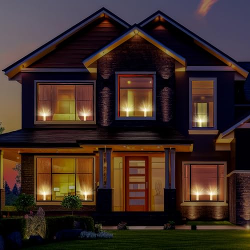 Velas de Navidad para ventana a pilas con portavelas y luces LED sin llama 4