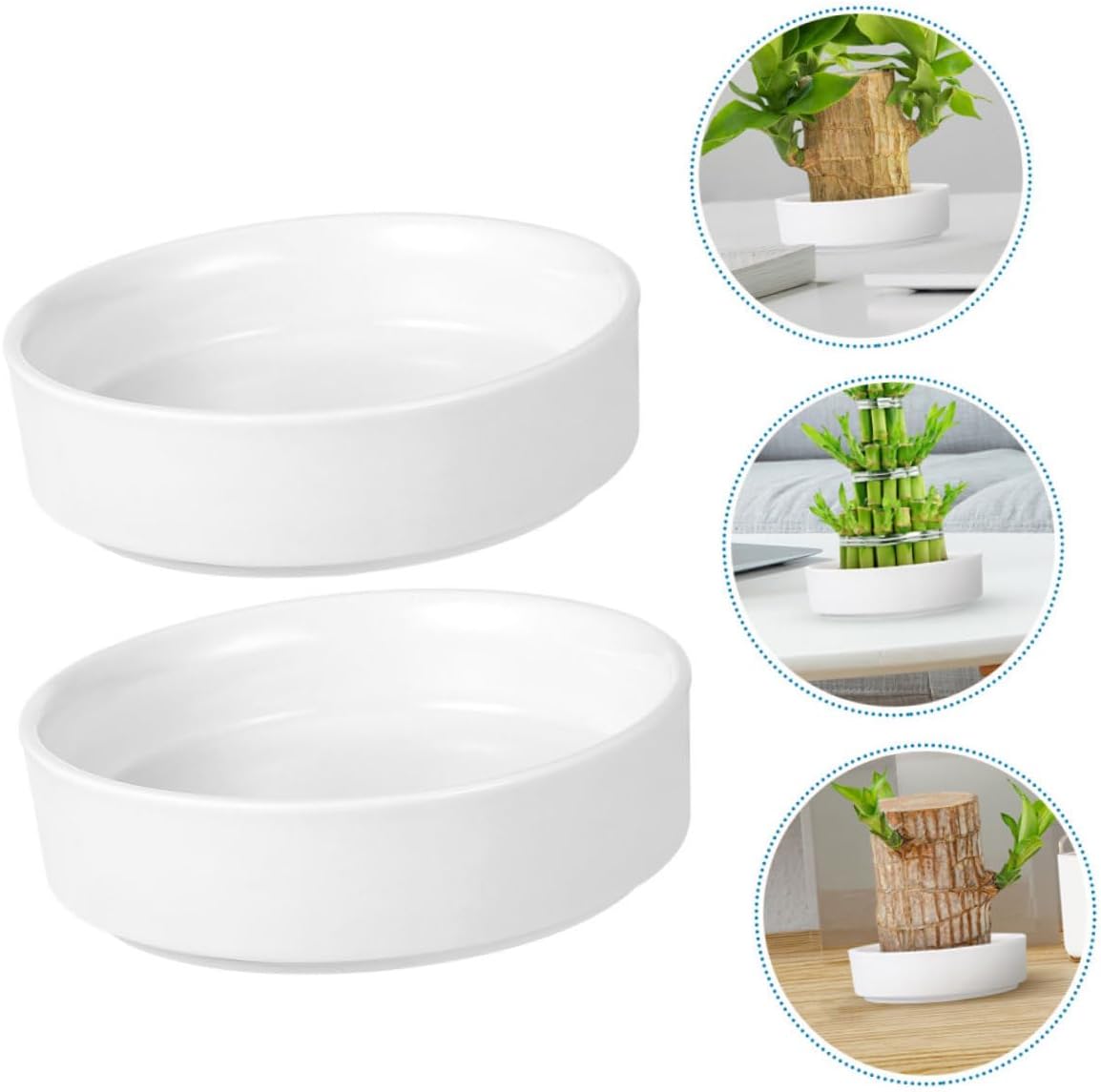 ibasenice 6pcs Heavy Duty Ceramic Plant Saucers Drip Trays for Flower Pots Prevent Water Leakage for Use Design for Potted Plants