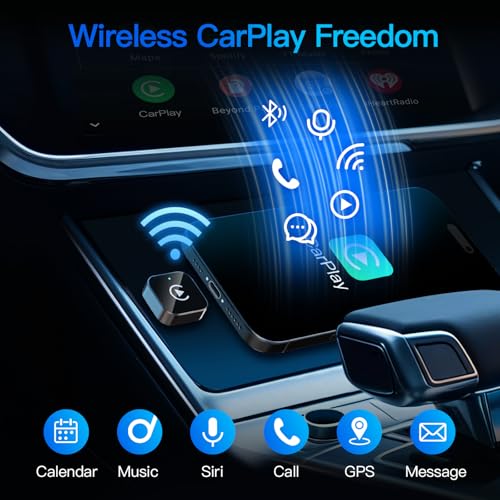 Image of (2026 Upgraded) Wireless CarPlay Adapter for Apple iPhone&Android, Small Size,Plug and Play,Fast and Stable Connection Wireless Adapter for CarPlay&Android-No Latency to Screen(Blue)
