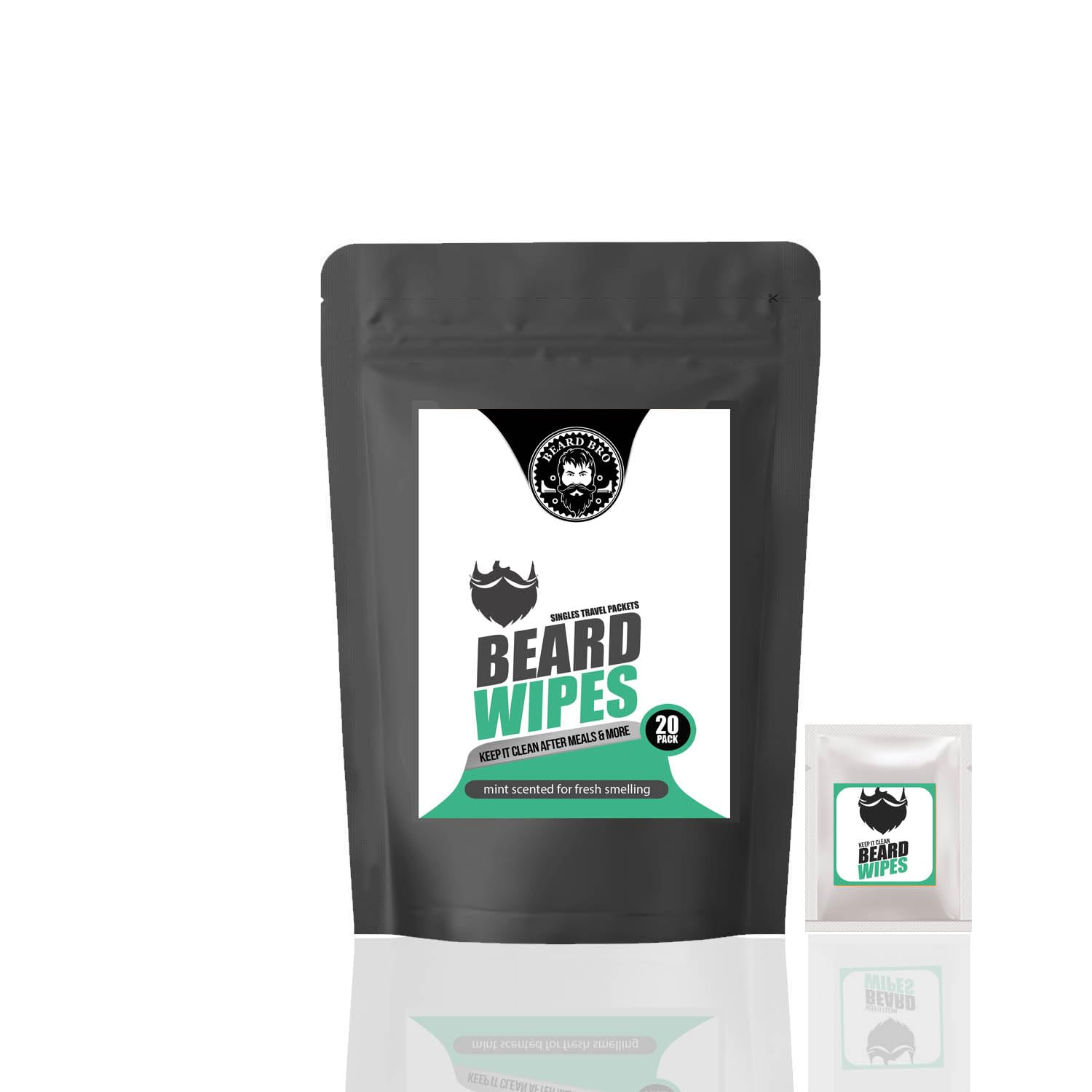Amazon.com: Pocket Size 20 Pack Mint Beard Wipes & Pocket Brush