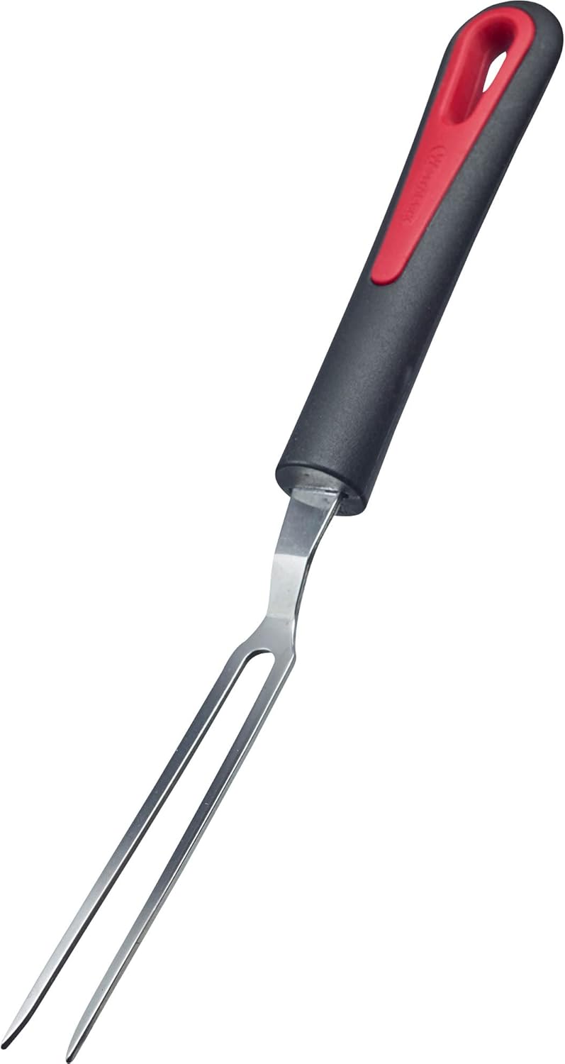 Westmark 29492270 Carving Fork, Long, Slim Prongs, Ergonomic Handle, Plastic/Stainless Steel, Gallant, Black/Red/Silver
