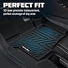 Floor Mats for Ford F150/F-150 2015-2024 2025 SuperCrew Cab (Includes 22-24 Lightning Models) All Weather Protection TPE Rubber Floor Liners Accessories, Odorless Anti-Slip, 1st & 2nd Row, Black