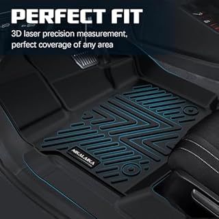 Floor Mats for Ford F150/F-150 2015-2024 2025 SuperCrew Cab (Includes 22-24 Lightning Models) All Weather Protection TPE Rubber Floor Liners Accessories, Odorless Anti-Slip, 1st & 2nd Row, Black