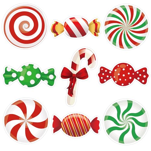 Image of 45PCS Christmas Candy Cutouts for Bulletin Board Decoration, Christmas Candies Paper Cut-Outs Candy Cut Outs for Christmas Party Home School Classroom Bulletin Boards Decorations