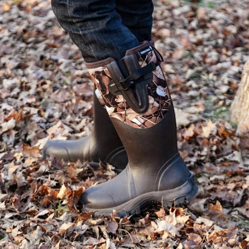 Image of Men's Waterproof Rubber Boots - 6mm Neoprene, 15 inch Shaft, Dual-Sole Anti-Fatigue Rain & Mud Boots for Farm & Wet Work, Fishing, Irrigation - Lightweight Soft Toe
