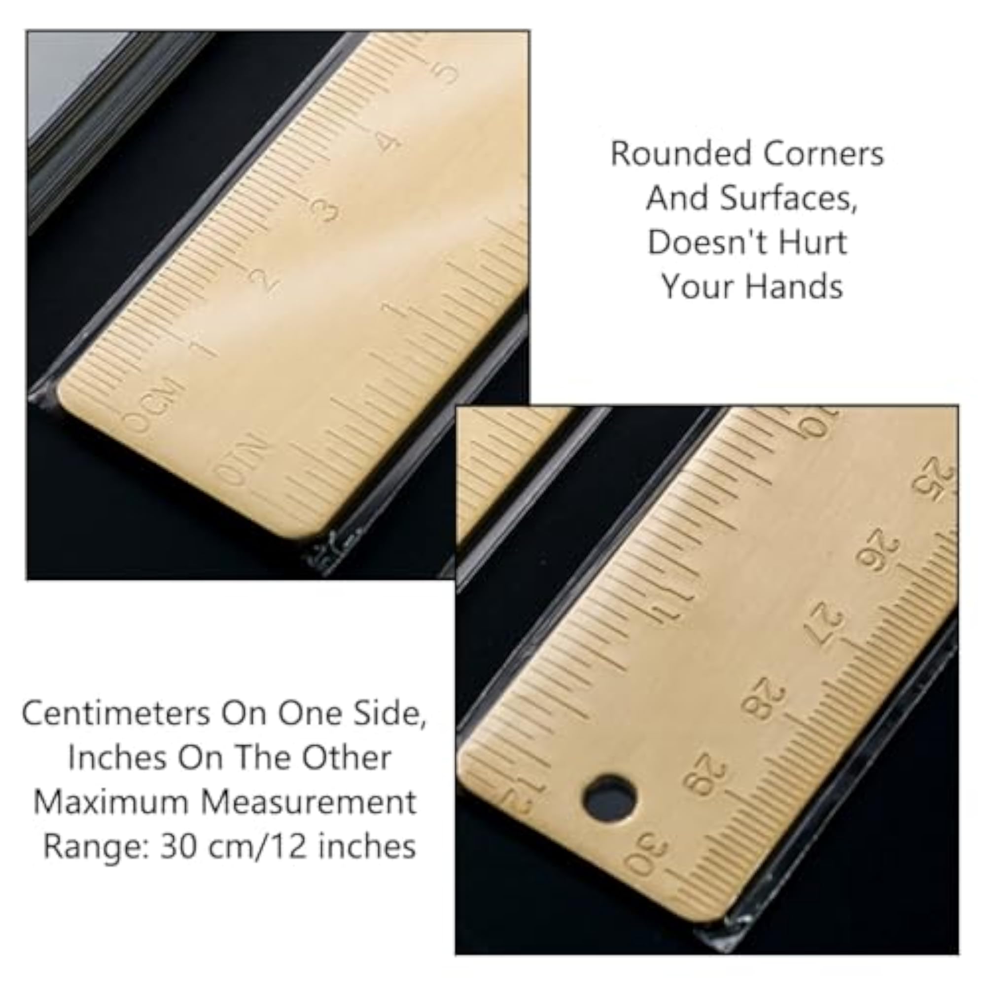 2 Pcs Brass Measuring Rulers for Accurate Measurements