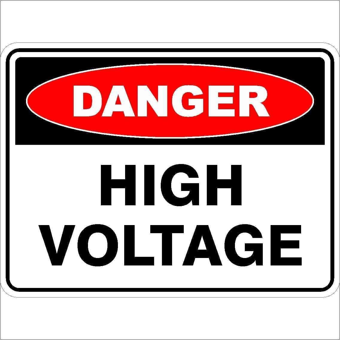 High Voltage Danger Rust Free Aluminum Tin Sign - Workplace Decor with Pre-Drilled Holes for Industrial/Commercial Utility Zone - 8x12 Inch​