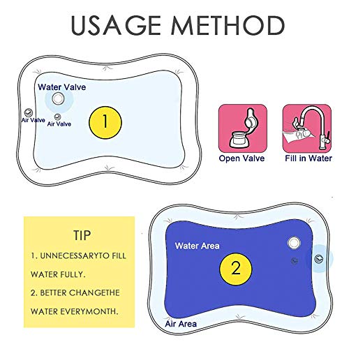 OWSOO Tapete inflável colorido para bebês com água para bebês Tapete divertido para crianças de 4 a