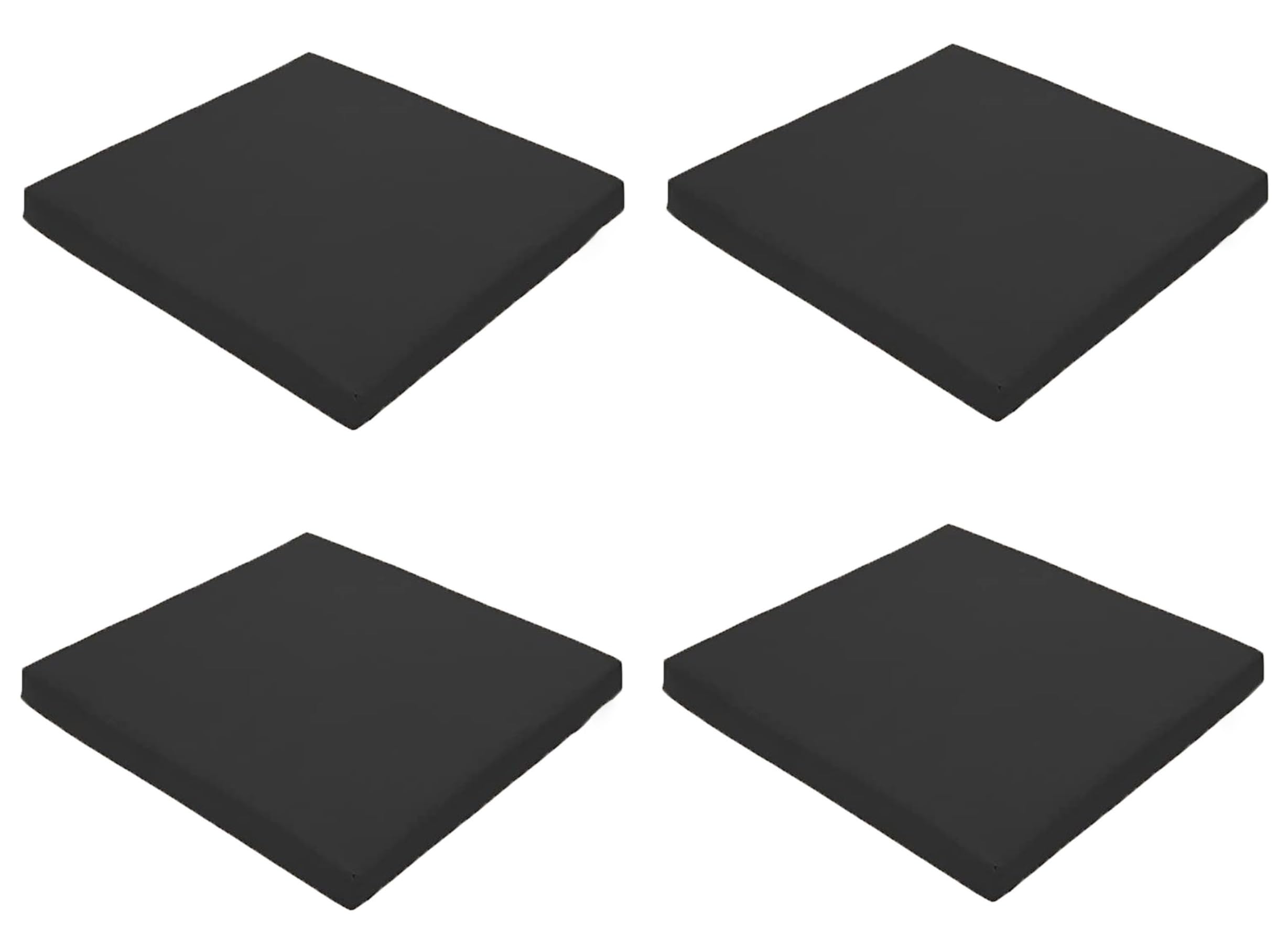 Soodie&Zuzu's Outdoor Seat Cushion Pads Rattan Furniture Garden Dinning Chair Water Resistant Patio Furniture Chair Padding Lightweight Durable Only Armchair Seat Pad (Pack 0f 4, Black)