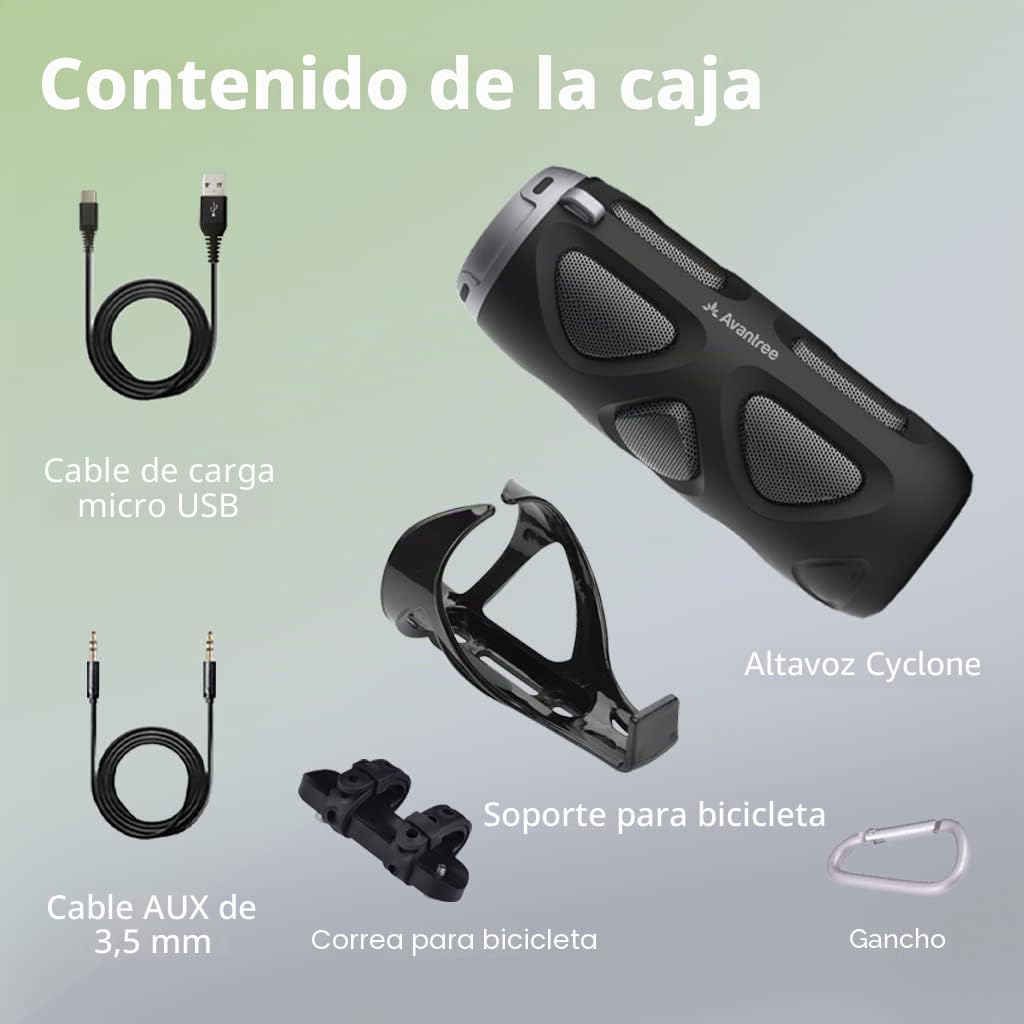 Avantree Altavoz de la Bici de 10W Bluetooth con Soporte para Bicicleta, Uso Portátil para el Aire Libre, Deportes, Acampada, Admite Tarjeta SD, NFC - Cyclone