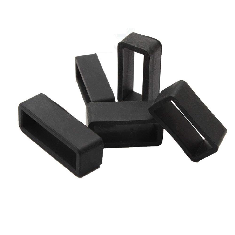 10x Size 20mm Black Rubber Replacement Keeper Watch Band/Strap Loop for Men Women