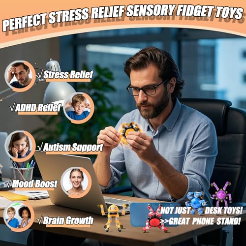 Travel Toys Fidget Spinners Fidget Toys For Kids Teens Road Trip Travel Activities Essential Sensory Toys With Autism Adhd Party Favors Birthday Gifts For Boy Girl Easter Basket Stuffers 4Pcs - Image 5